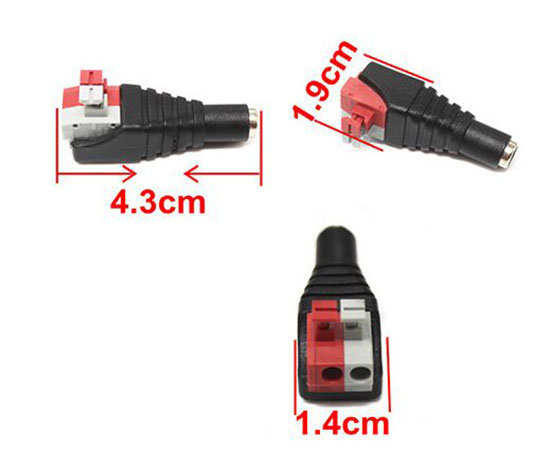 DC power scoket to clip-type 2-pin terminal