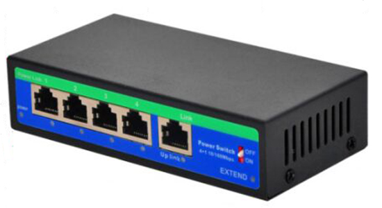 24V Passive 4 and 1 4 Port POE Switch External