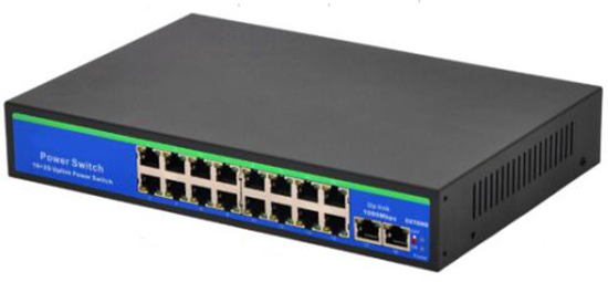 24V Passive 16 and 2 Giga 8 Port POE Switch Built-in